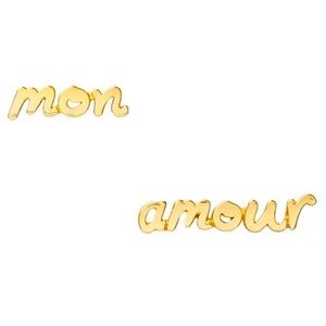 New Kate spade new york True Love Goldtone Mon Amour Stud Earrings
